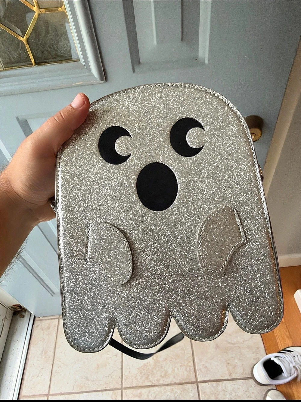 Mad Engine Silver Glitter Ghost Crossbody Bag